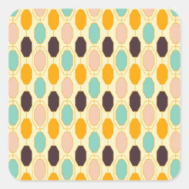 Vibrant geometric pattern with rows of octagonal s fyrkantigt klistermärke