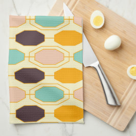 Vibrant geometric pattern with rows of octagonal s kökshandduk