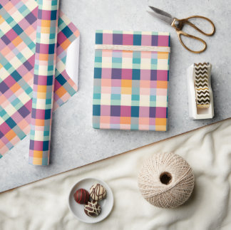 Vibrant Geometric Play Wrapping Papper Presentpapper