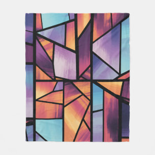 Vibrant Geometric Stached Glass Art Fleecefilt