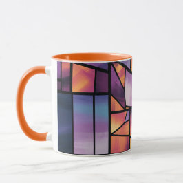 Vibrant Geometric Stached Glass Art Mugg