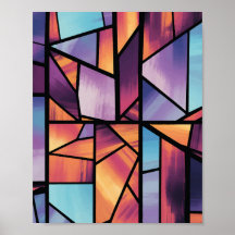 Vibrant Geometric Stached Glass Art