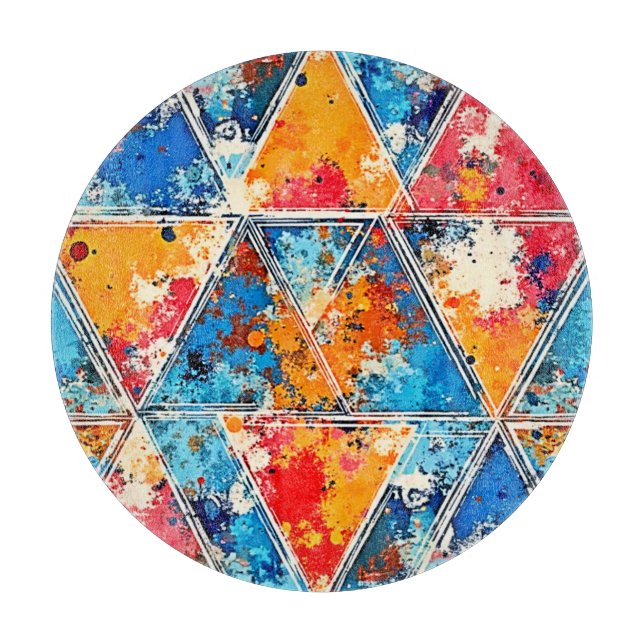 Vibrant Geometric Stänk Art (Framsidan)