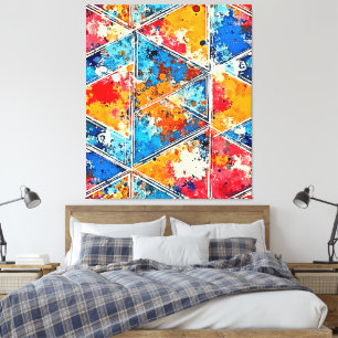 Vibrant Geometric Stänk Art Canvastryck