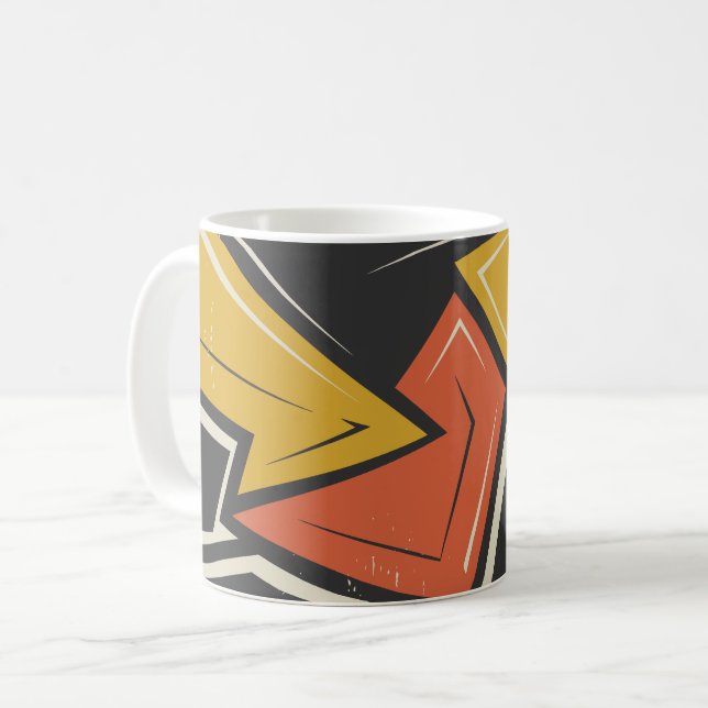 Vibrant Geometric Street Art Kaffemugg (Framsida vänster)