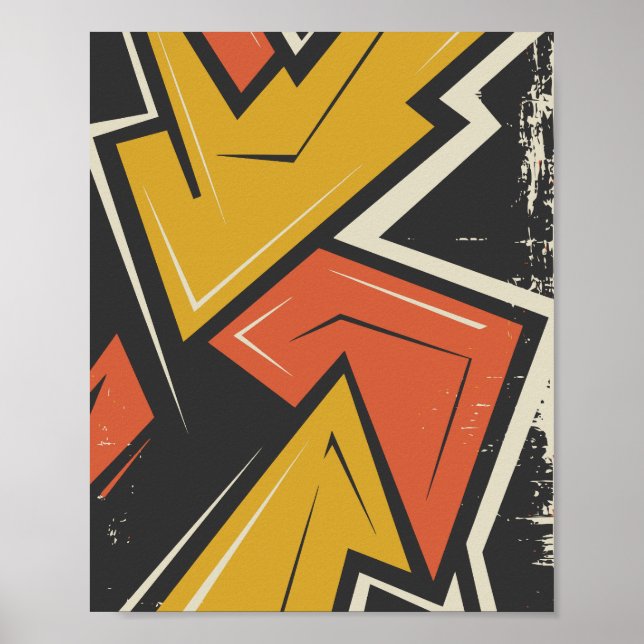 Vibrant Geometric Street Art Poster (Framsidan)