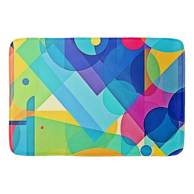 Vibrant geometrisk Abstrakt Badrumsmatta (Framsidan)