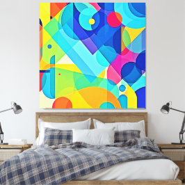 Vibrant geometrisk Abstrakt Canvastryck