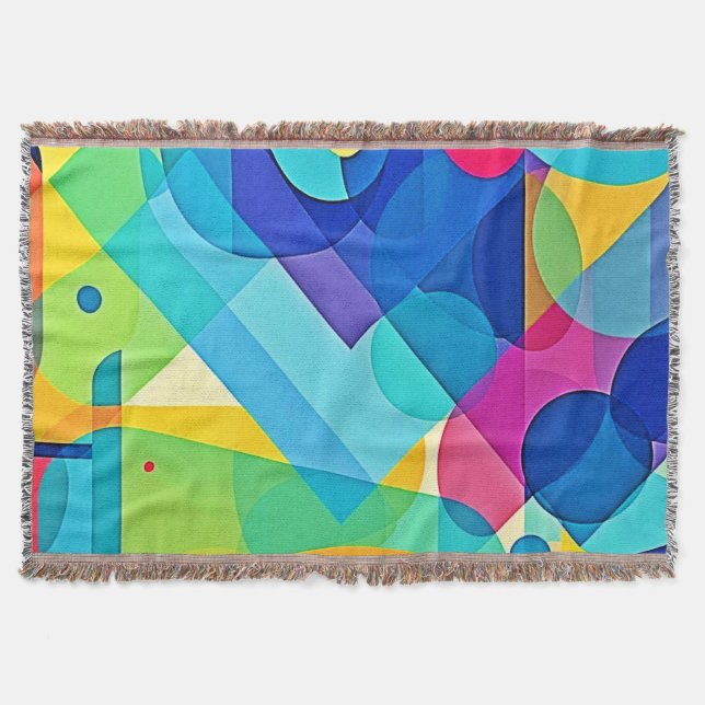 Vibrant geometrisk Abstrakt Filt (Framsidan)