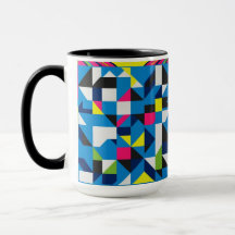 Vibrant geometrisk Abstrakt kombinerad Mugg 15 oz-