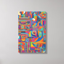 Vibrant geometrisk Abstrakt Modern färgstark konst