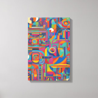 Vibrant geometrisk Abstrakt Modern färgstark konst Canvastryck