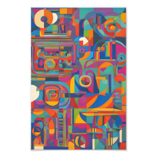 Vibrant geometrisk Abstrakt Modern färgstark konst Fototryck