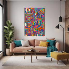 Vibrant geometrisk Abstrakt Modern färgstark konst Poster