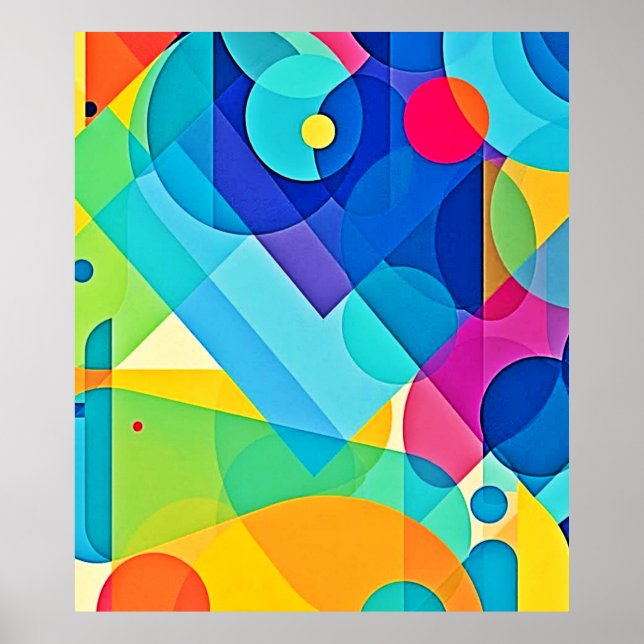 Vibrant geometrisk Abstrakt Poster (Framsidan)