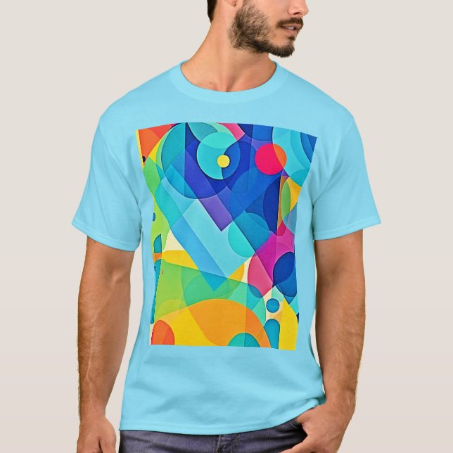Vibrant geometrisk Abstrakt T Shirt (Framsida)