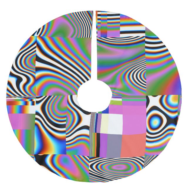 Vibrant geometrisk bakgrund för digital Abstrakt Julgransmatta Borstad Polyester (Framsidan)