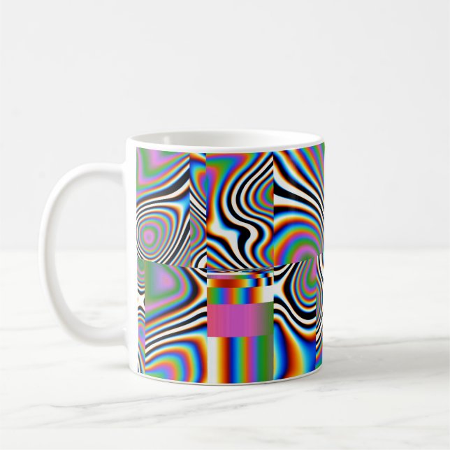 Vibrant geometrisk bakgrund för digital Abstrakt Kaffemugg (Vänster)