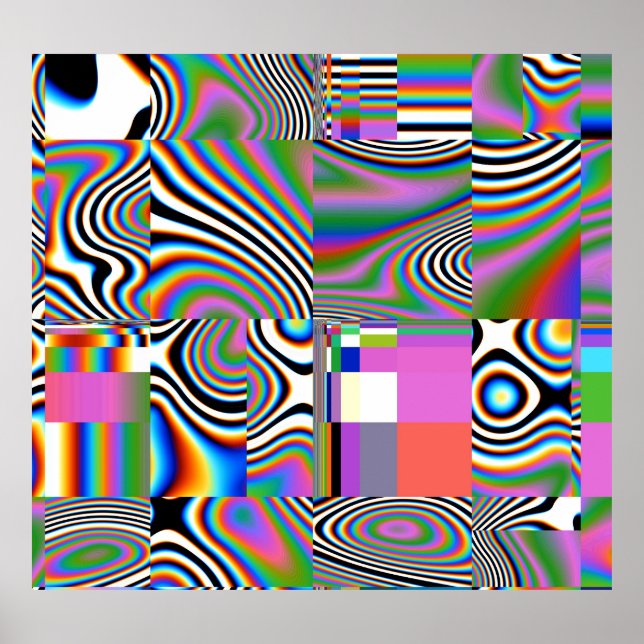 Vibrant geometrisk bakgrund för digital Abstrakt Poster (Framsidan)