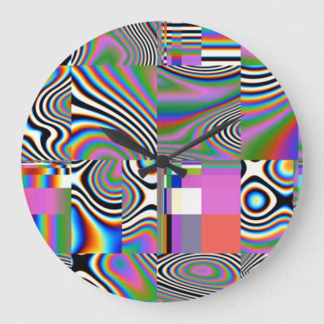 Vibrant geometrisk bakgrund för digital Abstrakt Stor Klocka (Framsida)