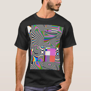 Vibrant geometrisk bakgrund för digital Abstrakt T Shirt