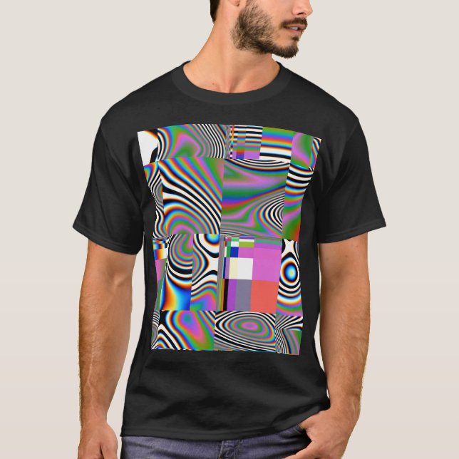 Vibrant geometrisk bakgrund för digital Abstrakt T Shirt (Framsida)