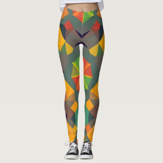 Vibrant geometrisk legering - färgstark hemdekan D Leggings