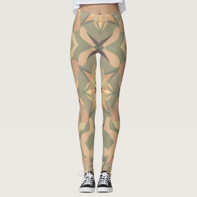 Vibrant geometrisk legering leggings (Framsida)