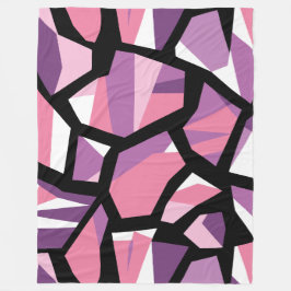 Vibrant geometrisk mosaik hos Rosa och Lila Fleecefilt
