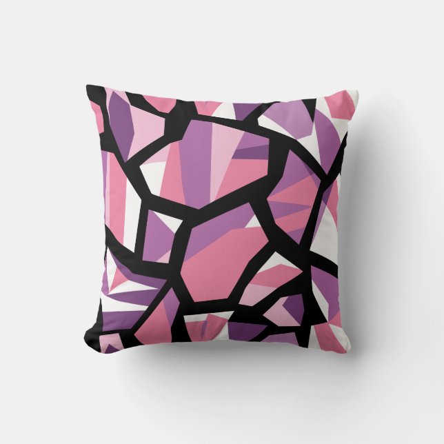 Vibrant geometrisk mosaik hos Rosa och Lila Kudde (Framsida)