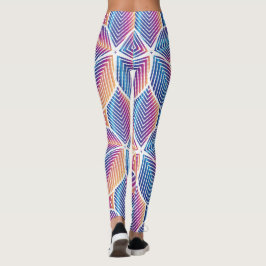 Vibrant geometriskt Blommönster Leggings