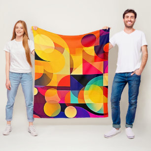 Vibrant geometriskt harmoni fleecefilt