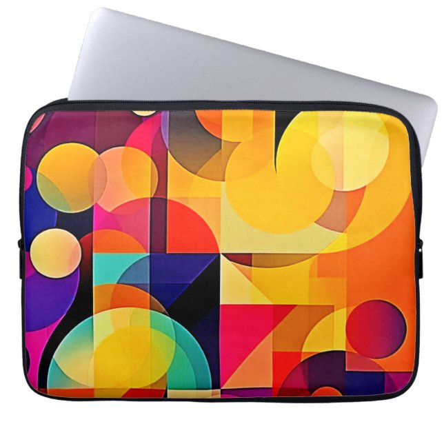 Vibrant geometriskt harmoni laptop fodral (Framsidan)