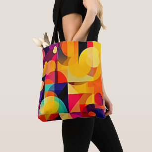 Vibrant geometriskt harmoni tygkasse