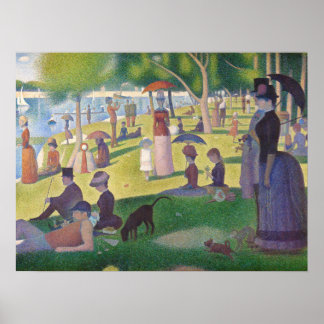 Vibrant Georges Seurat Söndag Aeftermiddag Fullt B Poster