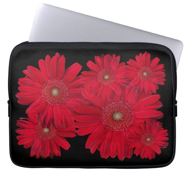 Vibrant Gerber Daisy Close-Up Photo Back to school Laptop Sleeve (Framsidan)