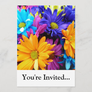 Vibrant Gerbera Daisy Bouquet Inbjudningar