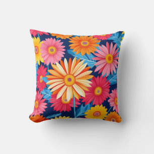 Vibrant Gerbera Daisys Flowers Plant Kudde