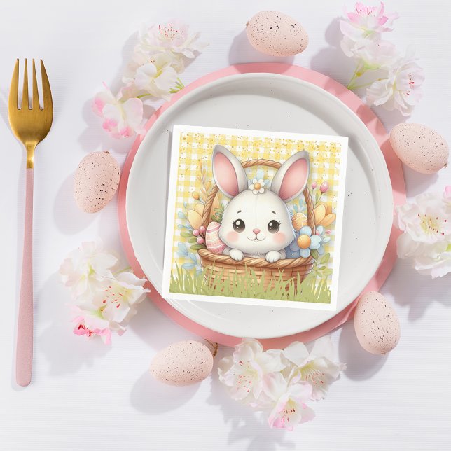 Vibrant Glad påsk i Gultens bakgrund Pappersservett (Vibrant Happy Easter in a Yellow background Napkin)