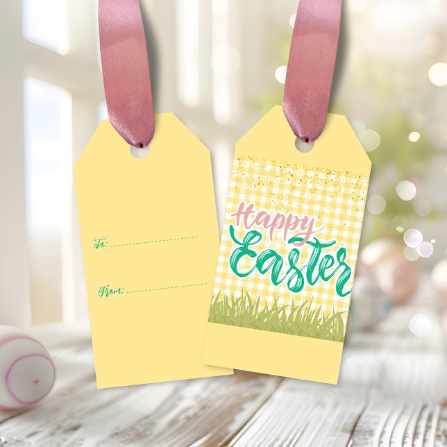 Vibrant Glad påsk-meddelande Presentetikett (Vibrant Happy Easter message Gift Tags)