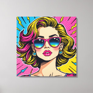 Vibrant Glam Pop Art - Retro 80's Stil Canvastryck