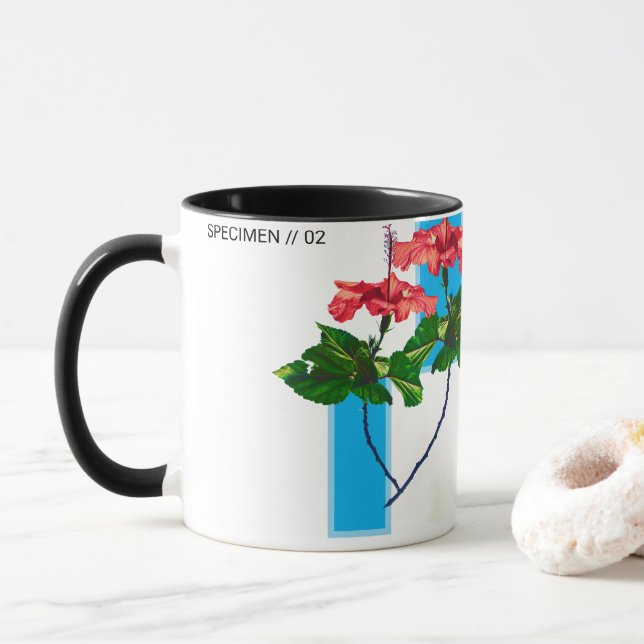 Vibrant Glitch Hibiscus - Modern botanisk konst Ka Mugg (Med munk)