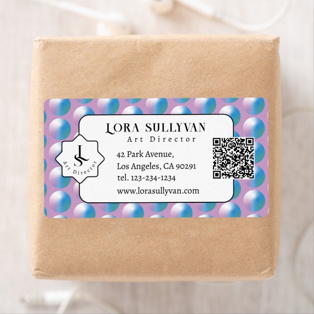 Vibrant gradient circles Geometric Modern Blue. Fraktsedel (Insitu)