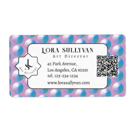 Vibrant gradient circles Geometric Modern Blue. Fraktsedel