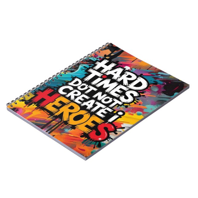 Vibrant Gradient Typographical Create Heroes  Anteckningsbok (Vänstra Sidan)