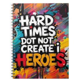 Vibrant Gradient Typographical Create Heroes Anteckningsbok