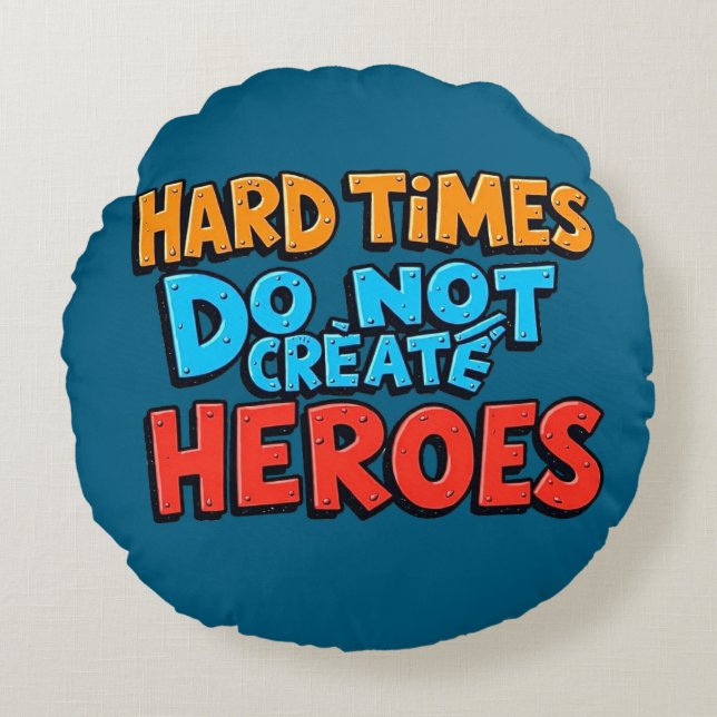 Vibrant Gradient Typographical Create Heroes  Rund Kudde (Framsidan)