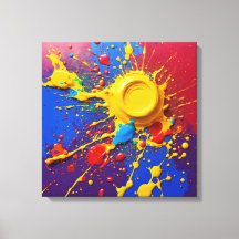Vibrant Graffiti Burst Canvas - Abstrakt Art Skriv