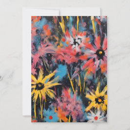 Vibrant Graffiti Flowers Art Julkort