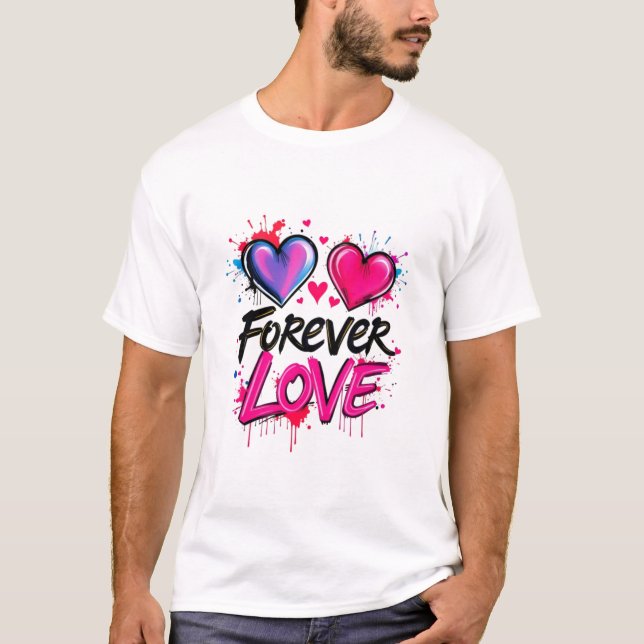 Vibrant Graffiti Heart Design Manar Basic T-Shirt (Framsida)